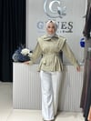 Güneş Kombin Tasarım Kısa Trenç modeli Yeşil