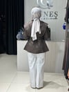 Güneş Kombin Tasarım Kısa Trenç modeli Kahverengi