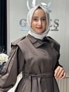 Güneş Kombin Tasarım Kısa Trenç modeli Kahverengi