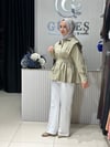 Güneş Kombin Tasarım Kısa Trenç modeli Yeşil