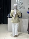 Güneş Kombin Tasarım Kısa Trenç modeli Yeşil