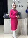 Güneş Kombin Tasarım Palmiye Taş Baskı Tunik Fuşya