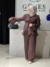 Güneş Kombin Valonlu İkili Takım Kahverengi