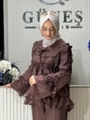 Güneş Kombin Valonlu İkili Takım Kahverengi
