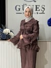 Güneş Kombin Valonlu İkili Takım Kahverengi