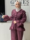 Güneş Kombin Valonlu İkili Takım Mürdüm