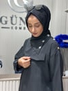 Güneş Kombin Yaka Detaylı İkili Takım Siyah