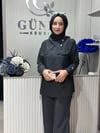 Güneş Kombin Yaka Detaylı İkili Takım Siyah