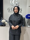 Güneş Kombin Yaka Detaylı İkili Takım Siyah