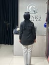 Güneş Kombin Yaka Fular Detaylı Gömlek Siyah