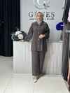 Güneş Kombin Yakası Taş İkili Takım Siyah