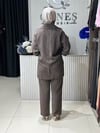 Güneş Kombin Yakası Taş İkili Takım Siyah