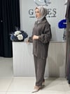 Güneş Kombin Yakası Taş İkili Takım Siyah