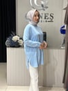 Güneş Kombin Yandan Fermuar Detaylı Tunik Mavi