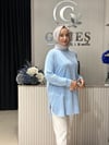 Güneş Kombin Yandan Fermuar Detaylı Tunik Mavi