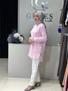Güneş Kombin Yandan Fermuar Detaylı Tunik Pembe