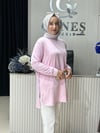 Güneş Kombin Yandan Fermuar Detaylı Tunik Pembe