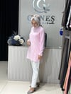 Güneş Kombin Yandan Fermuar Detaylı Tunik Pembe
