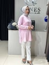Güneş Kombin Yandan Fermuar Detaylı Tunik Pembe