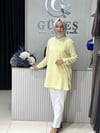 Güneş Kombin Yandan Fermuar Detaylı Tunik Sarı