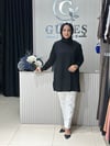 Güneş Kombin Yandan Fermuar Detaylı Tunik Siyah