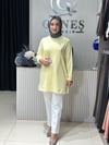 Güneş Kombin Yandan Taş Detaylı Tunik Sarı