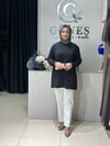 Güneş Kombin Yandan Taş Detaylı Tunik Siyah