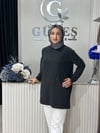 Güneş Kombin Yandan Taş Detaylı Tunik Siyah