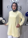 Güneş Kombin Yandan Taş Detaylı Tunik Sarı