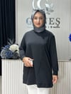 Güneş Kombin Yandan Taş Detaylı Tunik Siyah