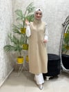 Güneş Kombin Yeni Sezon Uzun Kapitone Yelek Krem
