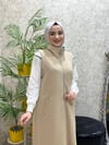 Güneş Kombin Yeni Sezon Uzun Kapitone Yelek Krem