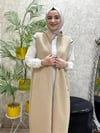 Güneş Kombin Yeni Sezon Uzun Kapitone Yelek Krem