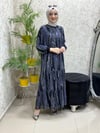 Güneş Yeni Sezon Şifon Tesettür Elbise Füme