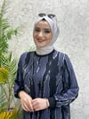 Güneş Yeni Sezon Şifon Tesettür Elbise Füme