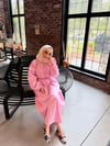 Balon Kol Elbise Pembe