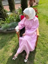 Balon Kol Elbise Pembe