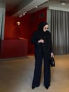 Blazer Takım Çiçek İşlemeli Siyah