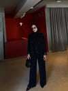 Blazer Takım Çiçek İşlemeli Siyah