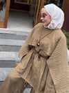 Camel Pelerinli Üçlü Takım 