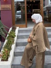 Camel Pelerinli Üçlü Takım 