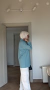 Çelik Örme Kalp Düğmeli Sweatshirt  Mint Yeşil 