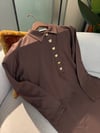 Çelik örme sweatshirt kahve