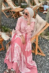Desenli Gömlek Etek Takım Pembe