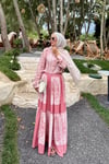 Desenli Gömlek Etek Takım Pembe