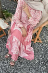 Desenli Gömlek Etek Takım Pembe