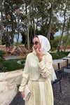 Desenli Gömlek Etek Takım Tereyağ Sarıısı