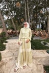 Desenli Gömlek Etek Takım Tereyağ Sarıısı