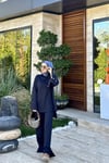 Düğme Detay Eşofman Takımı Lacivert