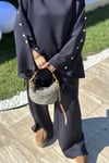 Düğme Detay Eşofman Takımı Lacivert